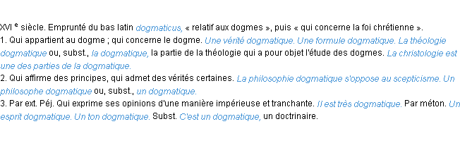 Définition dogmatique ACAD 1986