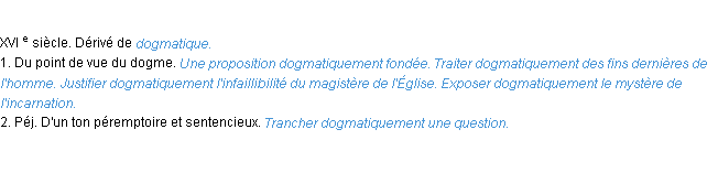 Définition dogmatiquement ACAD 1986