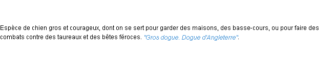 Définition dogue ACAD 1798