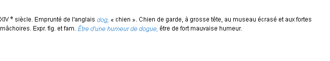 Définition dogue ACAD 1986