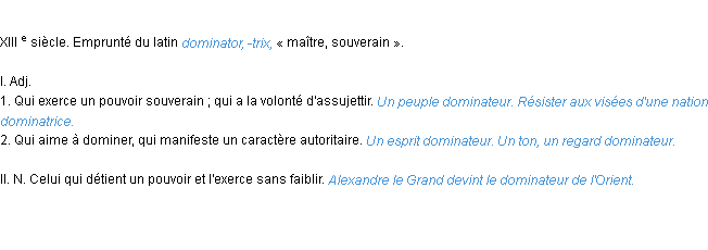 Définition dominateur ACAD 1986