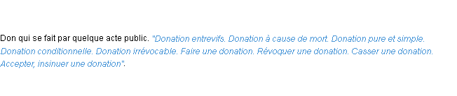 Définition donation ACAD 1798