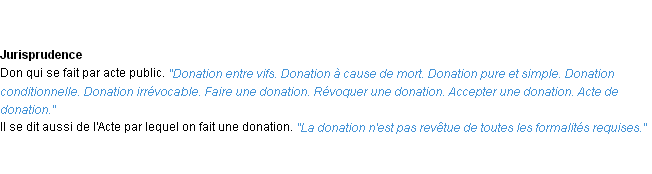 Définition donation ACAD 1932