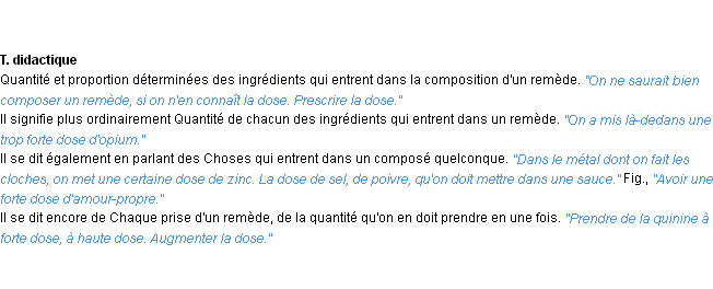 Définition dose ACAD 1932