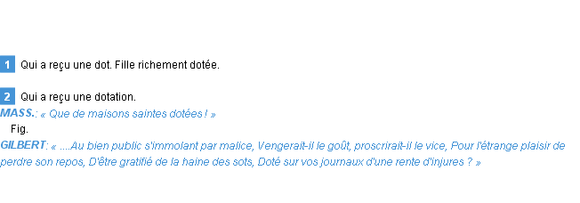 Définition doté Emile Littré