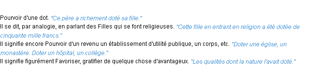 Définition doter ACAD 1932