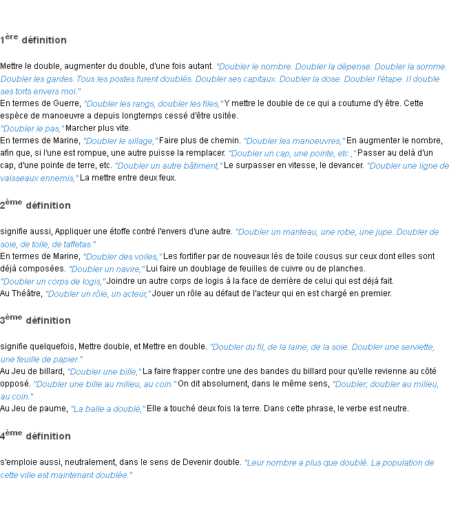 Définition doubler ACAD 1835