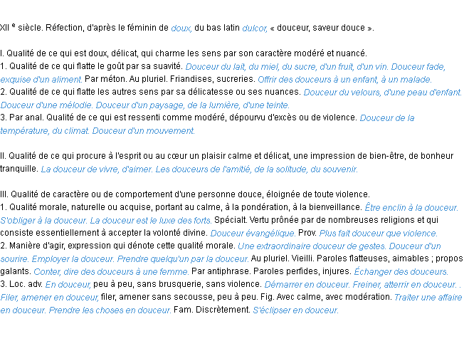 Définition douceur ACAD 1986