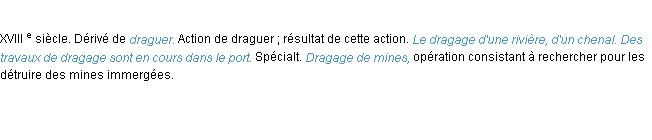 Définition dragage ACAD 1986