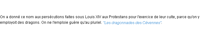 Définition dragonnade ACAD 1798