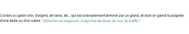 Définition dragonne ACAD 1835