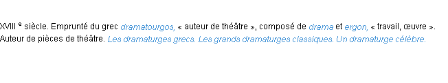 Définition dramaturge ACAD 1986