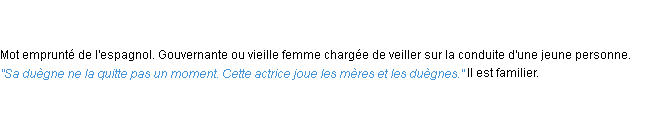 Définition duègne ACAD 1835
