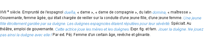 Définition duègne ACAD 1986