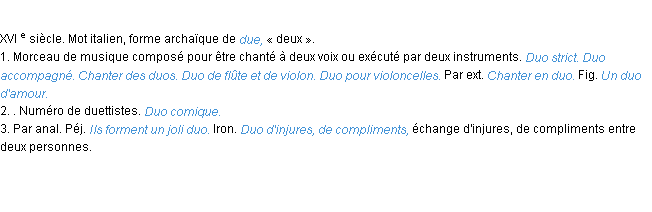 Définition duo ACAD 1986