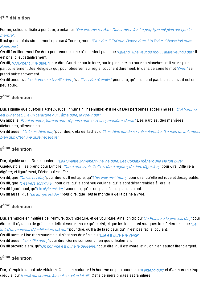 Définition dur ACAD 1798