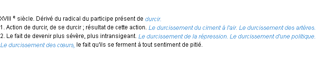 Définition durcissement ACAD 1986