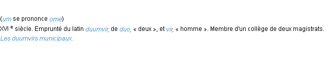 Définition duumvir ACAD 1986