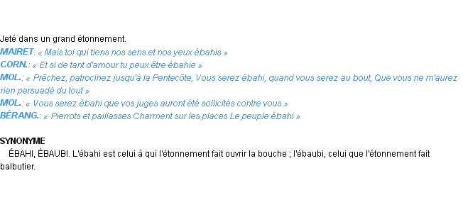 Définition ébahi Emile Littré