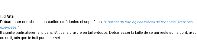 Définition ébarber ACAD 1932