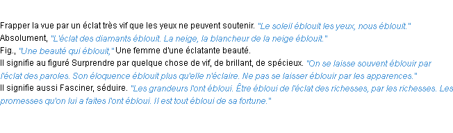 Définition éblouir ACAD 1932