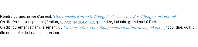 Définition éborgner ACAD 1798