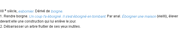 Définition éborgner ACAD 1986