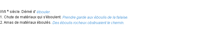 Définition éboulis ACAD 1986
