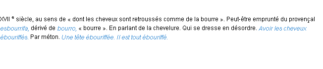 Définition ébouriffé ACAD 1986