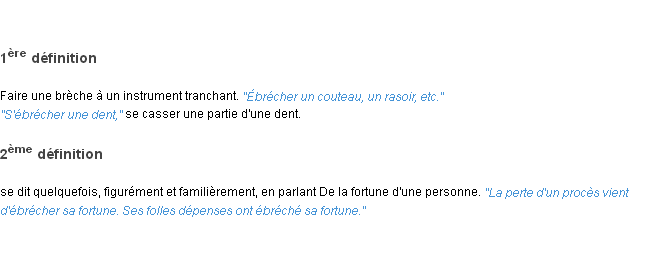 Définition ébrécher ACAD 1835