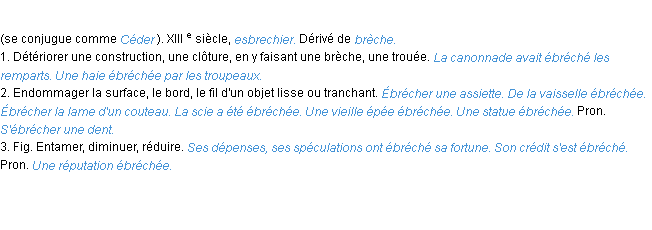 Définition ébrécher ACAD 1986