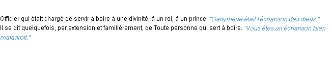 Définition échanson ACAD 1932