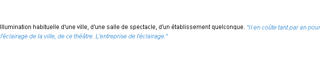 Définition éclairage ACAD 1835