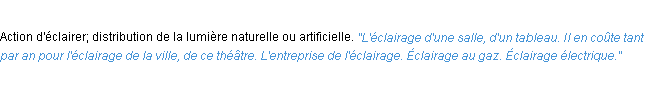 Définition éclairage ACAD 1932