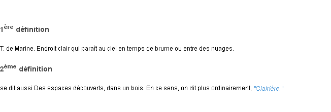 Définition éclaircie ACAD 1835