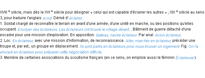 Définition éclaireur ACAD 1986