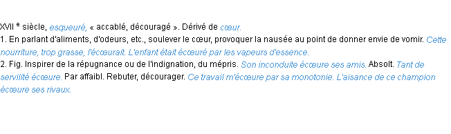 Définition écoeurer ACAD 1986