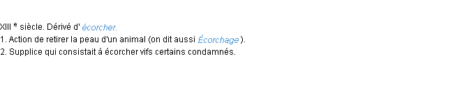 Définition écorchement ACAD 1986 Définition écorchement ACAD 1986