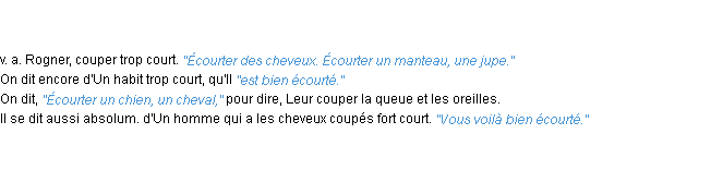 Définition écourter ACAD 1798