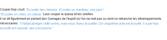 Définition écourter ACAD 1932