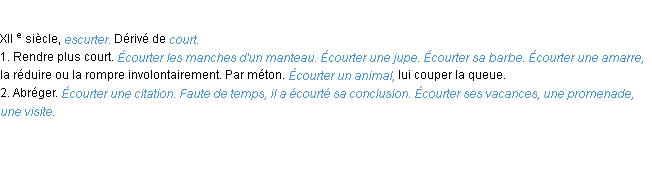 Définition écourter ACAD 1986