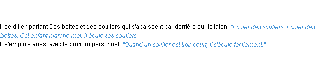 Définition éculer ACAD 1835
