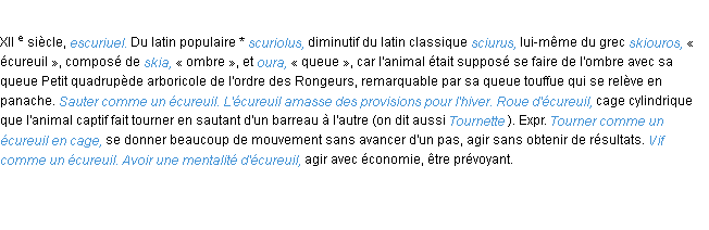 Définition écureuil ACAD 1986