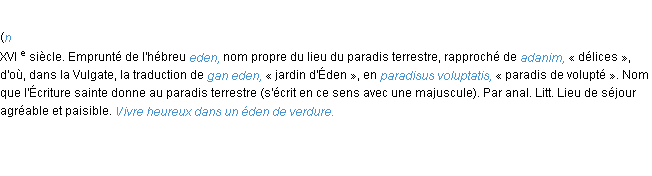 Définition éden ACAD 1986