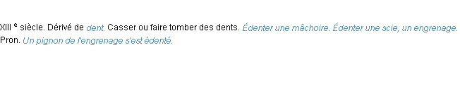 Définition édenter ACAD 1986