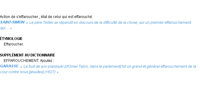 Définition effarouchement Emile Littré