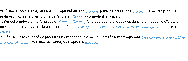 Définition efficient ACAD 1986