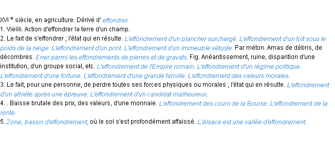 Définition effondrement ACAD 1986