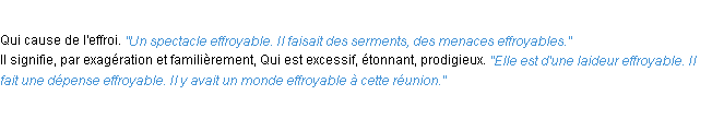 Définition effroyable ACAD 1932