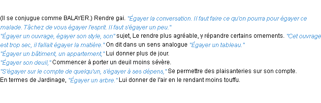 Définition égayer ACAD 1932